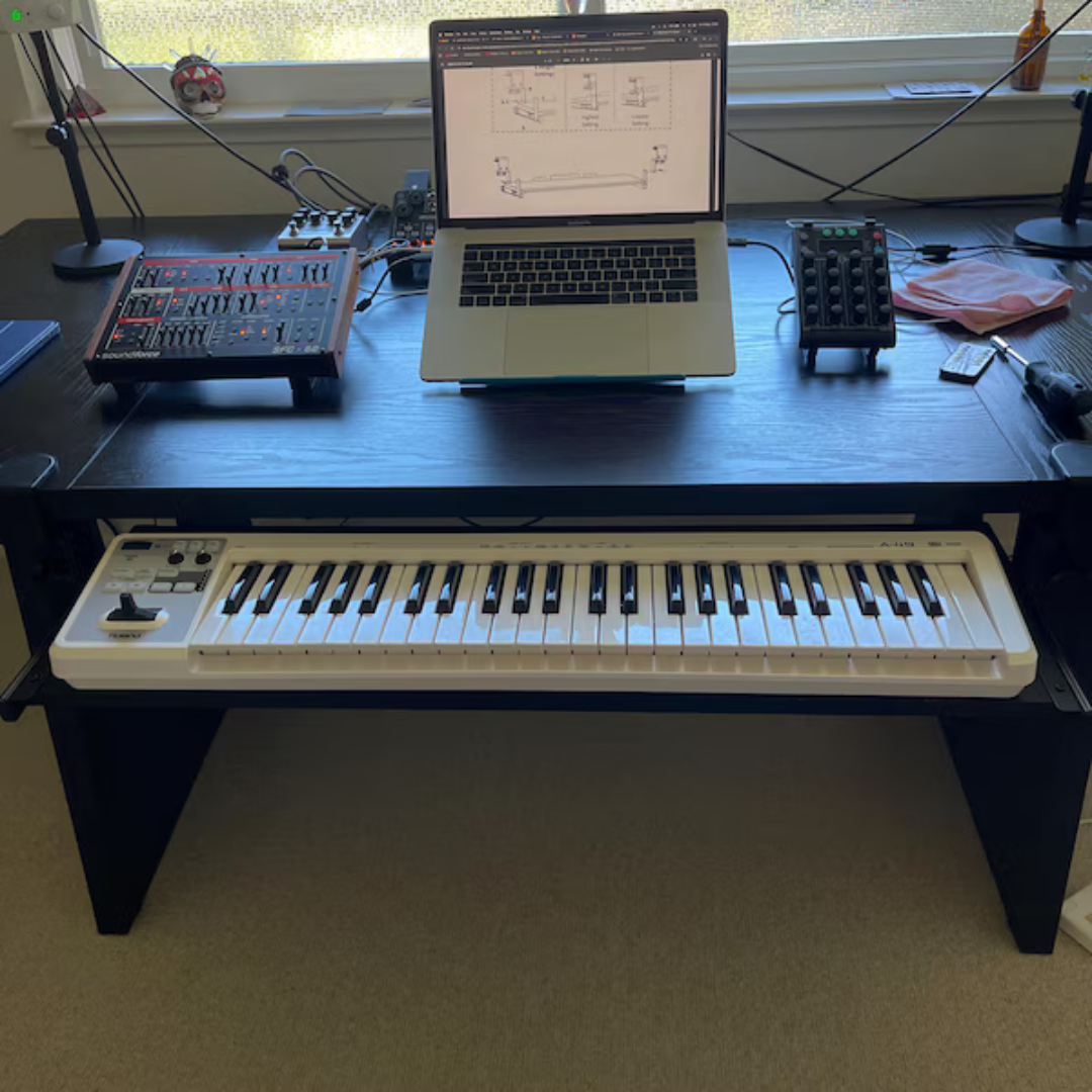 Clamp-On Under Desk MIDI Keyboard Tray – Heavy Duty, Adjustable for Studio Desk, Synths, Pianos & Music Producers